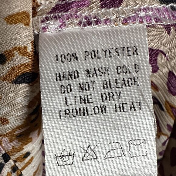 EE:Some Animal Print Shirt Bubble Sleeve Ruffle Collar Women's Size Large NWT - Picture 8 of 12